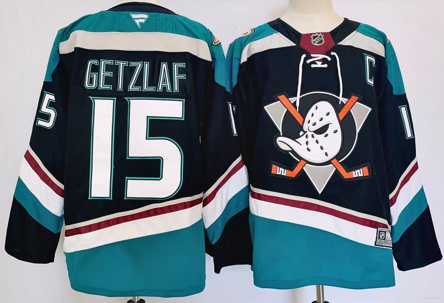 Anaheim Ducks 15 Ryan Getzlaf Black Teal Alternate Ice Hockey