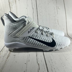 Nike Alpha Menace Pro 2 Mid White Football Cleats Size 15 CK4277-100
