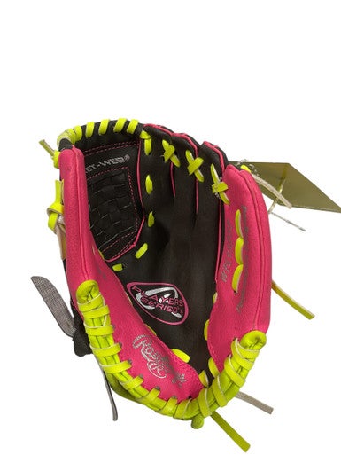 Used Rawlings PLAYMAKER SERIES BB/SB Glove RH Throw Pink 10" 11847-S000026023