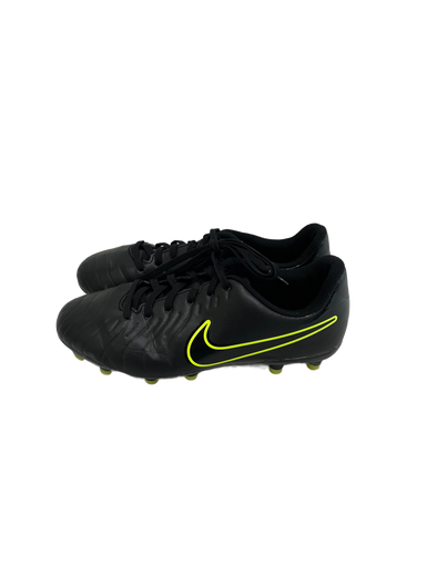 Used Nike Tiempo Legend Black and optic Yellow Jr 5 Soccer Cleats 11692-S000135006