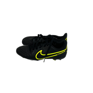 Used Nike Tiempo Jr 2 Black and Optic Yellow Soccer Cleats 11692-S000135007