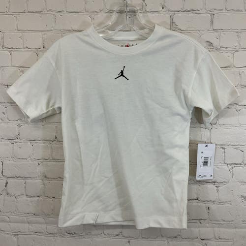 Girl's 45D339-782 SAIL Basketball T-Shirt White Black Red S Small