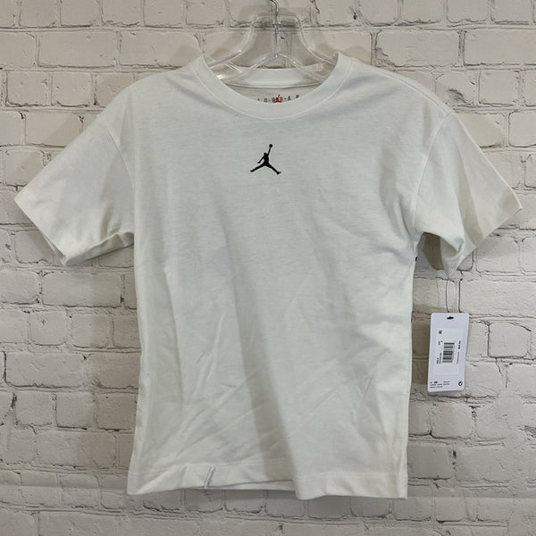 Girl's 45D339-782 SAIL Basketball T-Shirt White Black Red S Small