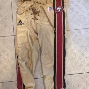 San Francisco 49ers Gold Men's Size 28 Adult Adidas Game Pants (Used)