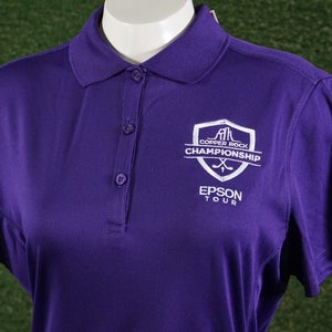 WOMEN'S XL CLIQUE LPGA COPPER ROCK CHAMPIONSHIP EPSON TOUR GOLF POLO PURPLE NWT
