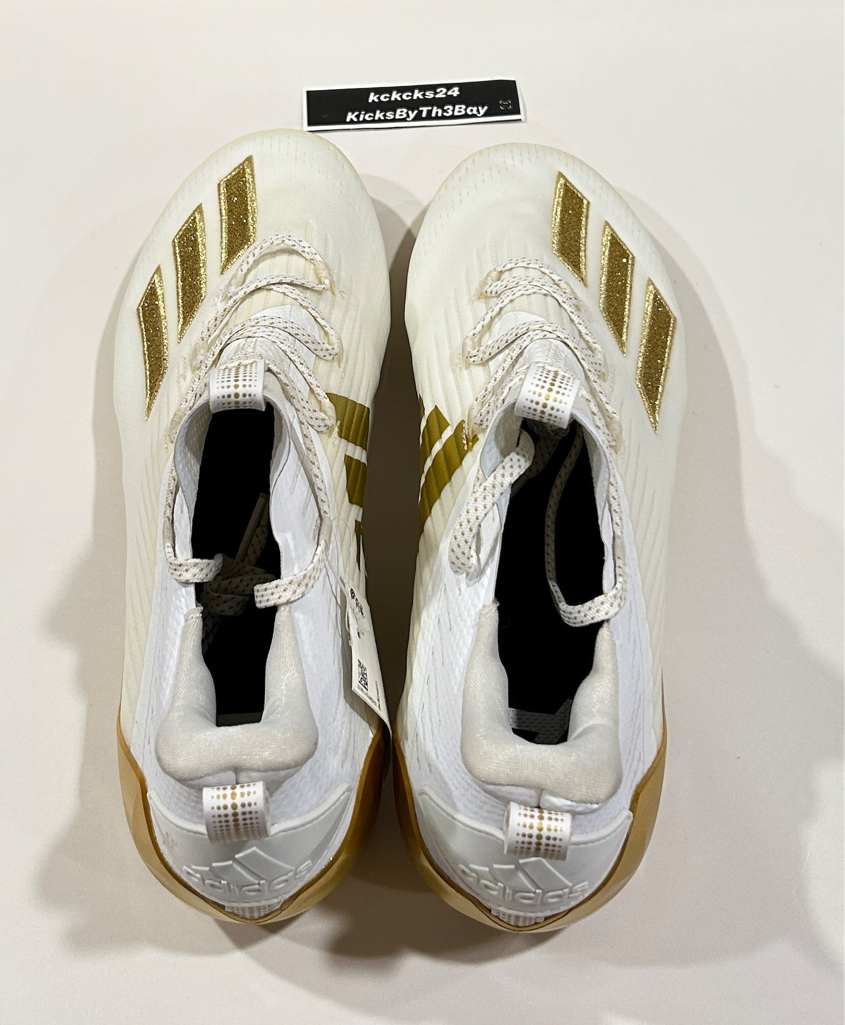 Adidas Adizero White Gold Football Cleats EH2547 Size 11 Adidas Adizero Football Cleats White/Gold/Metallic Men Size  main image 3