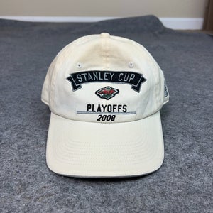 Minnesota Wild Mens Hat Strap Back Beige Playoffs 2008 Cap Hockey NHL Sports ^