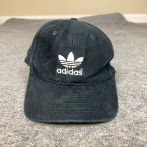 Adidas Mens Hat 7 3/8 Fitted Black White Trefoil Embroidered Cap Logo Sports