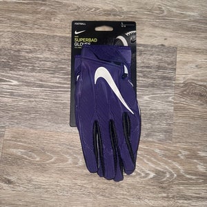 NEW Nike TCU Horned Frogs Team Issued SuperBad Large LG Football Gloves Purple