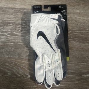 NIKE VAPOR JET GLOVES - SIZE 4XL - FOOTBALL - White Grey Black- PGF910-184 - NEW
