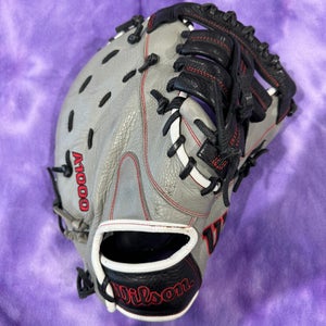 Gray Wilson A1000 Right Hand Throw First Base Baseball Glove 12.5" (Used)