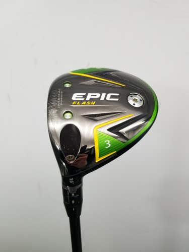 LEFTY 2019 CALLAWAY EPIC FLASH 3 WOOD 15* XSTIFF MITSU TENSEI BLUE +HC VERYGOOD