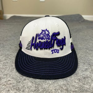 TCU Horned Frogs Mens Hat Snapback White Black Trucker College NCAA Sports Cap ^