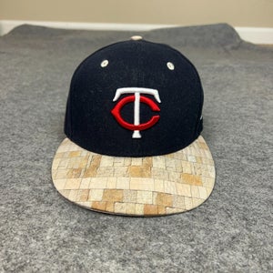 Minnesota Twins Hat 7 Blue Beige Fitted New Era 59Fifty Baseball Cap Sports