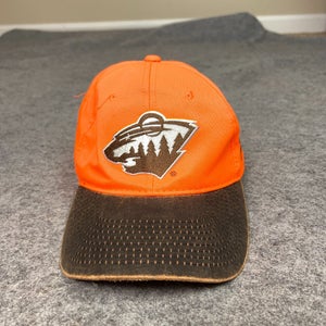 Minnesota Wild Mens Hat Strap Back Orange Brown Hunting Hockey Limited Edition ^