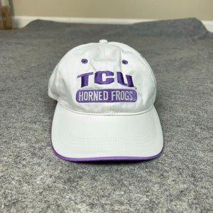 TCU Horned Frogs Mens Hat White Purple Snapback Cap College Sports Logo NCAA ^