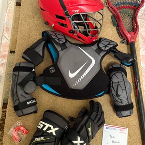 Youth medium lacrosse equipment full set up. Meets NOCSAE standards. Lax kit .