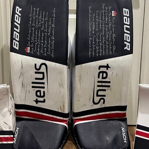 Large  Bauer MACH Goalie Leg Pads Pro Stock (Used)
