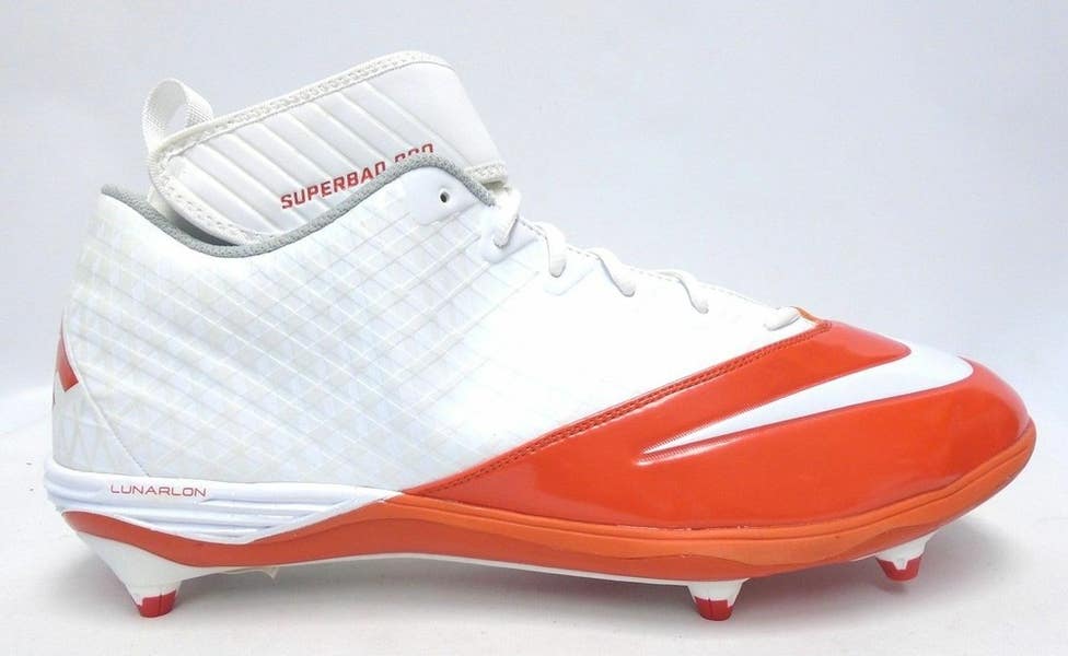 Nike Lunar Super Bad Pro D Orange and White Football Cleats  display picture 3