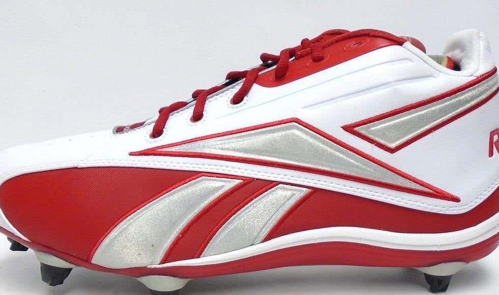 Reebok NFL The Pump Thorpe D2 Red and White Football Cleats Size