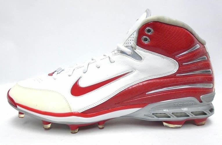 Nike Air Zoom Assassin TD White and Red Football Cleats - Size 16
