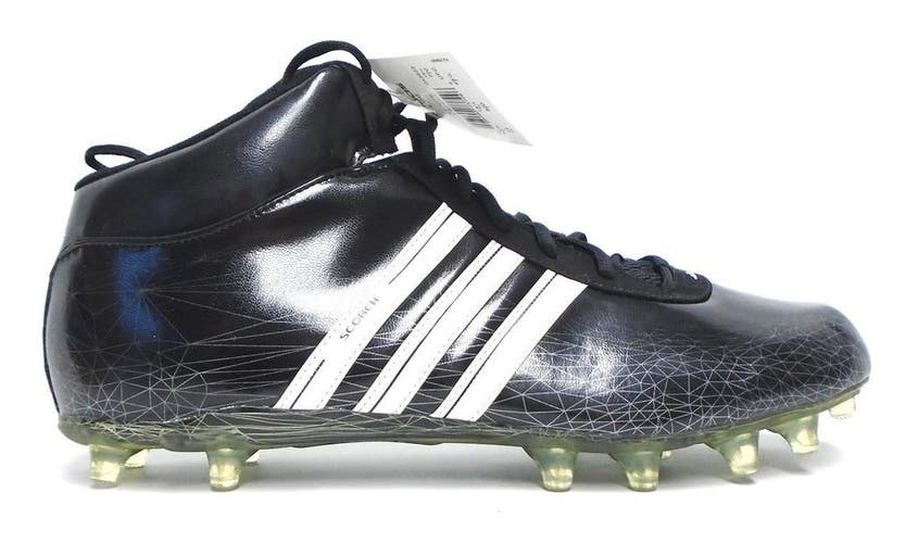 Adidas Scorch 7 Fly Mid Black and White Football Cleats - Size 14