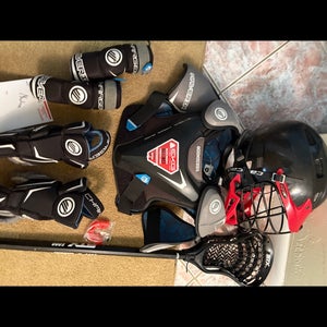 Medium lacrosse equipment. Full set up. Meets NOCSAE standards