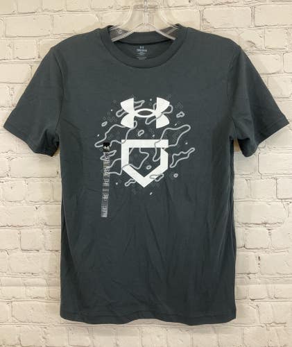 Under Armour 1377687 Boy's Loose Baseball T-Shirt Black YM Youth Medium