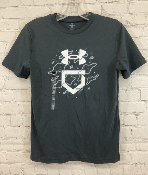 Under Armour 1377687 Boy's Loose Baseball T-Shirt Black YM Youth Medium