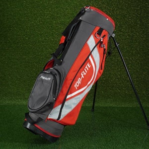 TOP FLITE STAND BAG 6 WAY DIVIDERS GOLF CARRY BAG, RED / GREY ~ L@@K!!