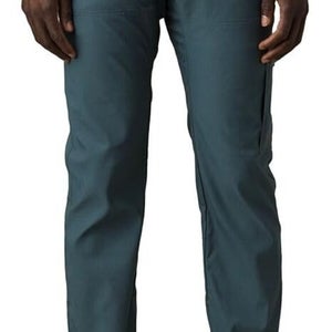 prAna Stretch Zion Slim Pant II Mens 31x34 Blue Straight Leg Belted Waist QLW228