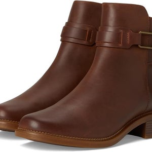 Clarks Maye Bella 26179643 Boots Womens US 8.5 Tan Leather Round Toe Ankle PQ219