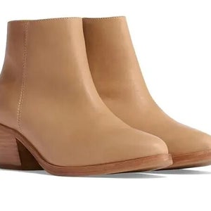 Nisolo Marisa Boot Women's US 9 Brown Leather Block Heel Inside Zip Bootie PQ218