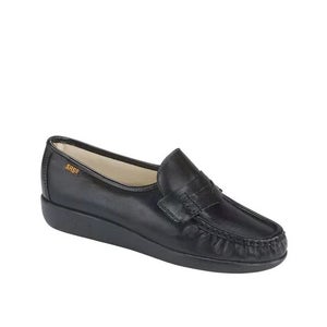 SAS Classic 0006-020 Penny Loafer Women's 7.5 Black Leather Moc Toe Casual PQ216