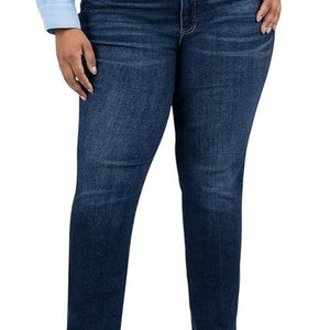 KUT From The Kloth Reese Jeans Women's 14 Blue Denim Straight Leg Ankle QLW260