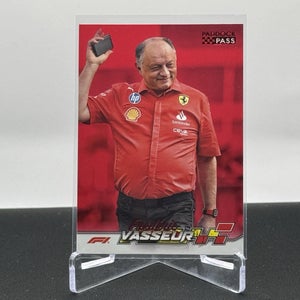 Frederic Vasseur Scuderia Ferrari 2024 Topps F1 Paddock Pass Red Parallel #75