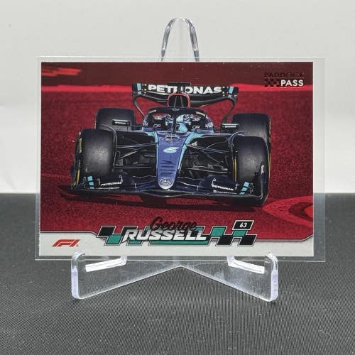 George Russell Mercedes AMG Petronas 2024 Topps F1 Paddock Pass Red Parallel #35