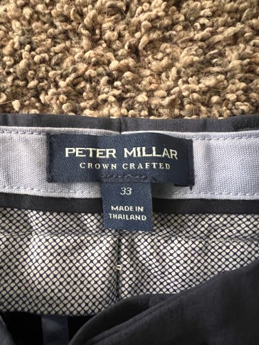 Brand New Peter Millar Surge Performance Short, Navy Size 33