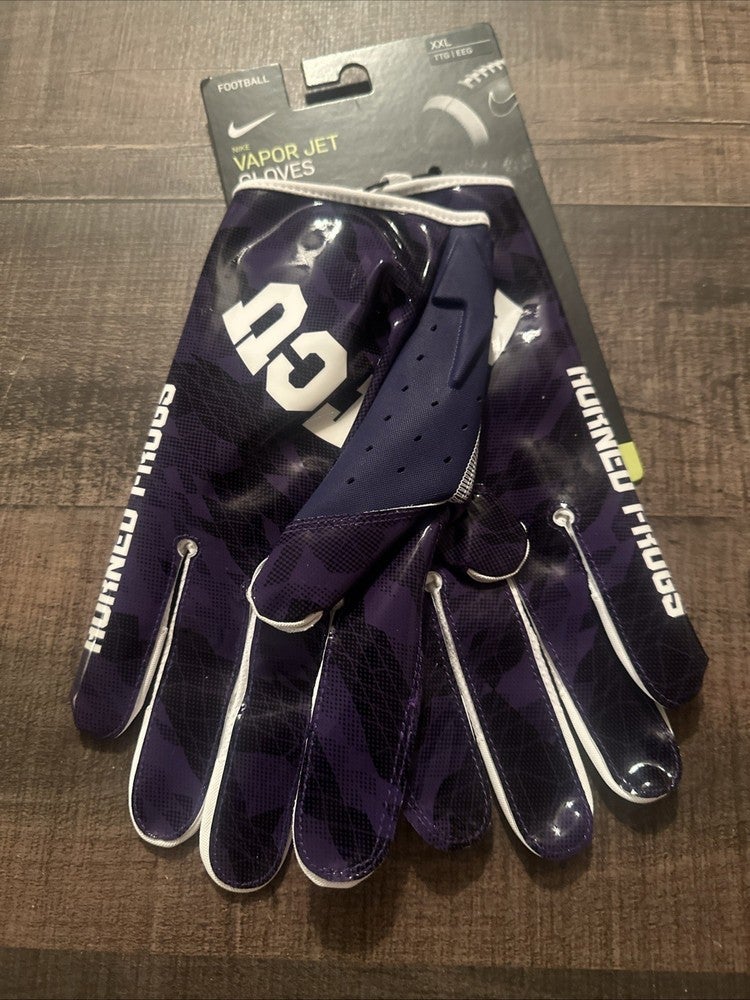 Nike Vapor Jet 6.0 Football Gloves NCAA Team TCU Hornes Frogs Men