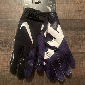 Nike TCU Horned Frog Team Issued Vapor Jet 5.0 Football Gloves Black Size XXL