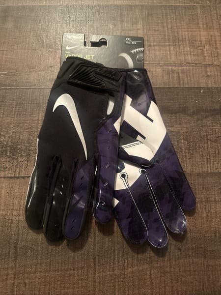 Nike TCU Horned Frog Team Issued Vapor Jet Football Gloves - Main Image
