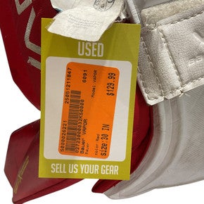 Used Bauer VAPOR Goalie Leg Pads Inter Red 30" 11847-S000026221