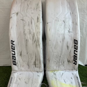 (Read Desc.) White 35" Senior Bauer Supreme Shadow Goalie Leg Pads (Used)