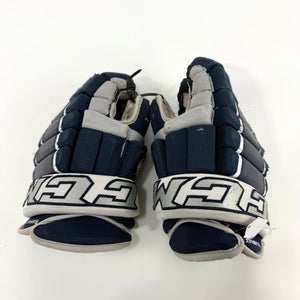 Used Navy CCM HG4PC Gloves Colorado Rampage | 14" | K346