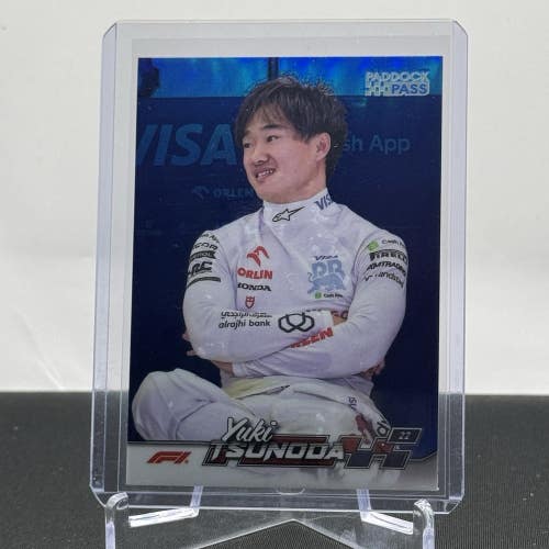 Yuki Tsunoda Racing Bulls 2024 Topps F1 Paddock Pass Blue Refractor Parallel #17