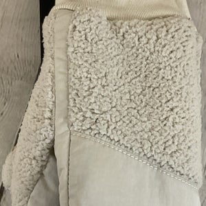 Nike Sherpa Fleece Womens Medium Mittens Water Resistant Palm And Fingertips Tan