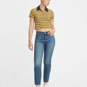 Levi's Jeans Womens 29 Blue Denim Wedgie Icon Fit Ankle Tapered Leg Retro QLW199
