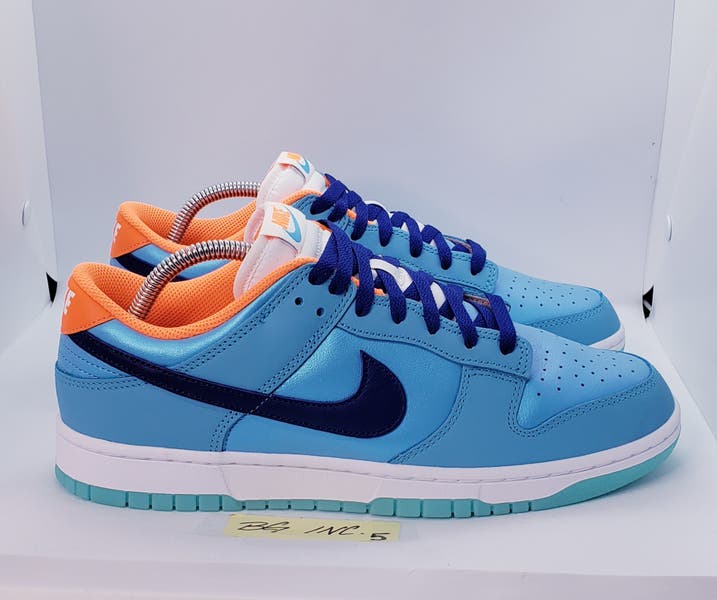 Nike Dunk Low SE Baltic Blue Total Orange Glow in the Dark Soles Nike Dunk SE Low Baltic Blue Total Orange | eBay main image 4