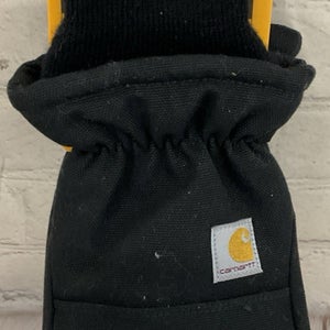Carhartt Womens Medium Insulated Duck Synthetic Leather Knit Cuff Mitten Black
