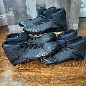 Adidas Freak X Carbon Mid Football Cleat Mens Size 17 Black BW0866 Triple Black x 3 PAIRS